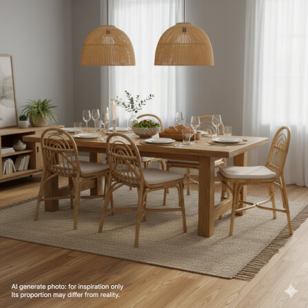 เก้าอี้ทานข้าว หวายแท้ PISAMAI รุ่น LEK DINING CHAIR ขนาด 42*55*88 ซม. สีธรรมชาติ_8